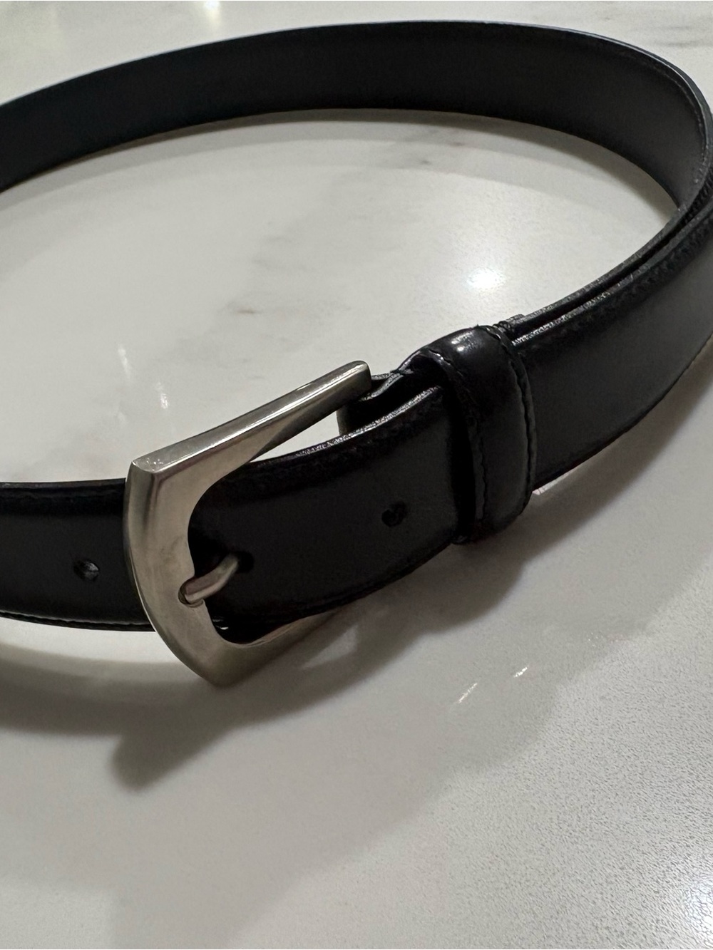 Prada Black Leather Belt with Silver-Tone Buckle - Picture 11 of 12